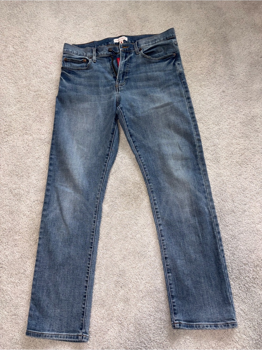 Lucky Brand Men's Straight Leg Jeans 34x32 Light Wash Blue Denim Stretch